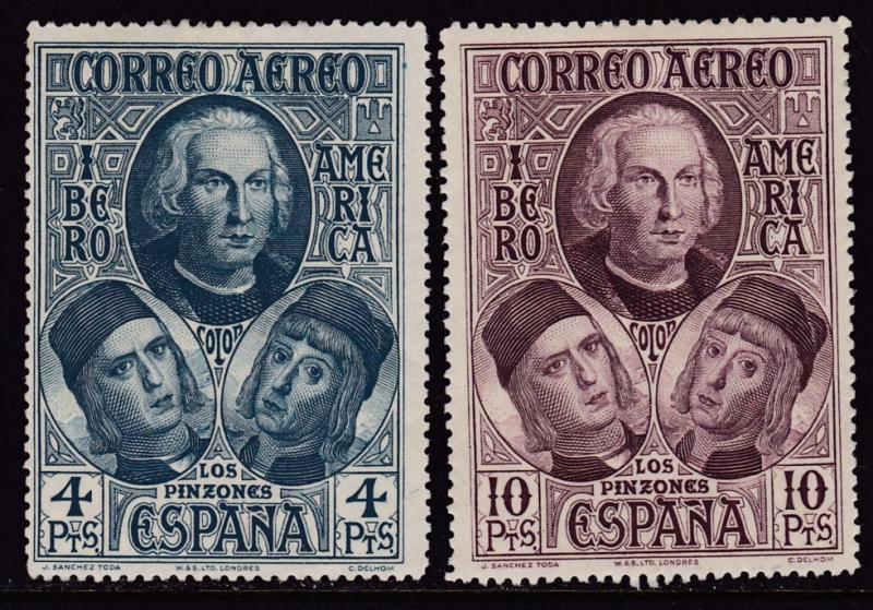 Spain 1930 Columbus Air Mails Complete (7) Spanish-American Issue F/VF/Mint(*)