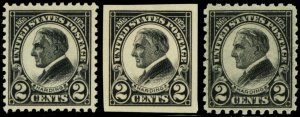 1923, Mint NH  2 Cent Harding Memorial Issue Postage Stamps Scott 610-12