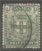 JAMAICA, 1906, used 1/2p, Arms, Scott 58