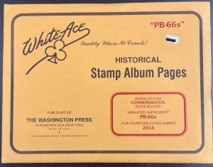 White Ace Historical Stamp Album US Commemorative Plate Blocks PB-66s 2014 NEW