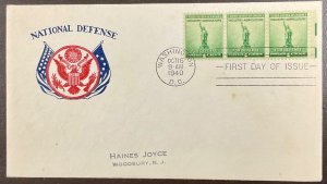 899 Cachet Craft National Defense  FDC 1940