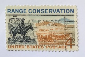 USA 1961 Scott 1176 used - 4c, Range conservation, Cowboy & cattle