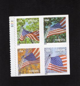 4785b US Flags, MNH blk/4 w/plate #