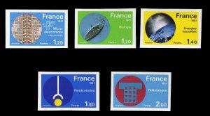 France, 1950-Present #1723-1727 (YT 2126-2130) Cat€85, 1981 Microelectronic...