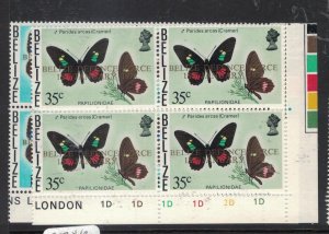 Belize SC 395-6 Butterflies Imprint Block of 4 MNH (4hdn)