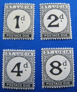 ST. LUCIA 1933-37  -  SCOTT # J3-J6  COMPLETE SET  MLH  (S4)