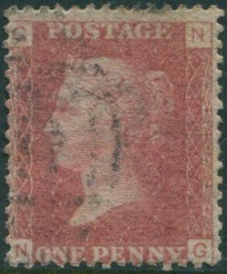 Great Britain 1858 SG43 1d red QV GNNG plate 184 fine used (amd) 