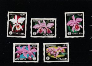 Venezuela  Scott#  C1055-C1059  MH/HR  (1971 Orchids)