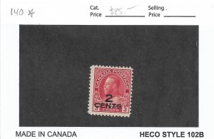 Canada: Sc # 140, MH (53623)