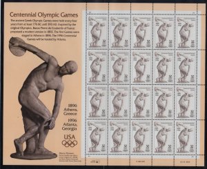 1996 Centennial Olympic Games Sc 3087 MNH 32c full sheet of 20