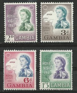 Gambia # 168-71  QE II Royal Visit   (4) Mint NH