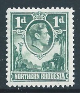 Northern Rhodesia #28 NH 1p King George VI Defin. - Green