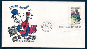 UNITED STATES FDC 13¢ Jimmie Rodgers 1978 Ellis H-P