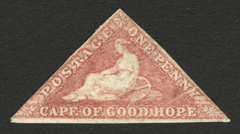 #1a Cape of Good Hope 1p 1853 VF Unused Pale Brick Red Triangle 