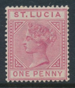 St Lucia 1883-86 SG 32 1d Carmine-Rose Die I Wmk Crown CA Mint No Gum