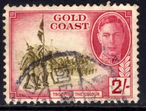 Gold Coast 1948 KGV1  2/-d Green & Magenta Used SG 144 ( A372 )