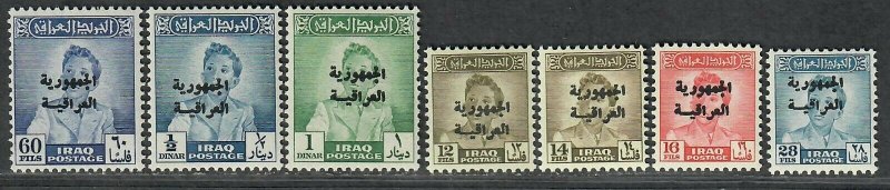 $Iraq Sc#188-194 M/NH/VF, complete set, Cv. $97.05