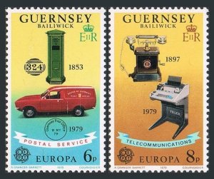 Guernsey 189-190 sheets,MNH. Michel 189-190. EUROPE CEPT-1979,Pillar Box,Truck,