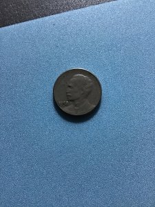 Cuba-1958-1 cent.Silver coin.Circulated.