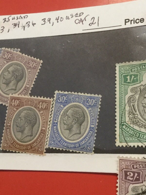 Tanganyika Stamps Scott #33,34,35,36,39,40 Mint And Used Group - See Photos!