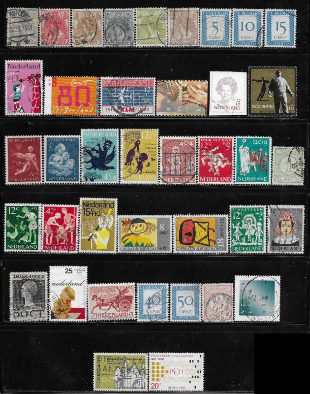 Netherlands 39 different used stamps SCV $??? - at only a nickel a stamp 12319