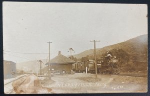 1910s USA RPPC Real Picture Postcard Cover Wilseyville NY Train Station