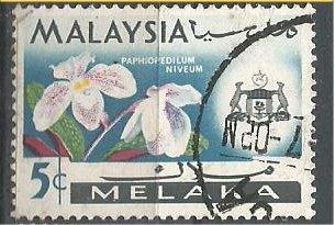 MALACCA, 1965, used 5c, Orchid. Scott 69