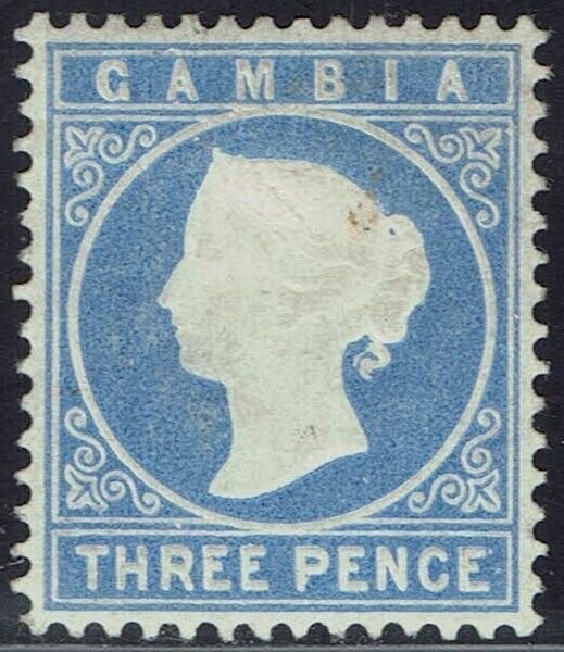 GAMBIA 1880 QV CAMEO 3D WMK CROWN CC UPRIGHT INVERTED NO GUM