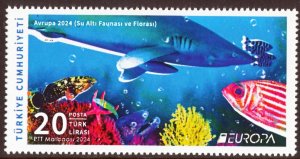 Turkey 2024 Europa CEPT Underwater flora and fauna Stamp MNH