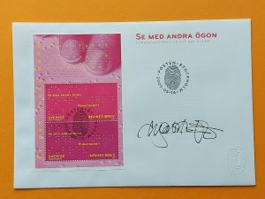 Sweden 2009 Scott 2620 signed FDC Louis Braille blind sightless fingerprint