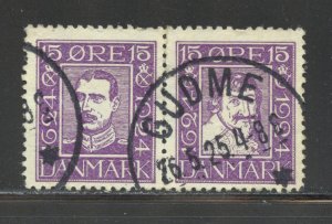 Denmark Scott 168,170 Used H Pair - 1924 Kings Christian IV and X - SCV $14.00