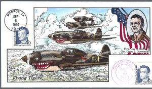 Collins Designed/Painted Chennault Flying Tigers FDC!!