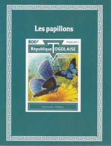 TOGO - 2017 - Butterflies #1 - Imperf Souv Sheet-Mint Never Hinged-Private Issue