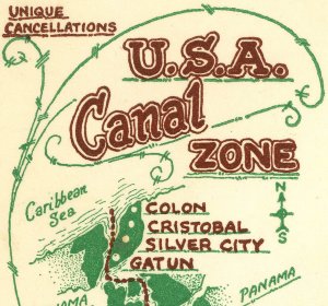 USA Canal Zone Panama Gulf Travel Cachet #C28 Airmail Postage Unadressed Cover