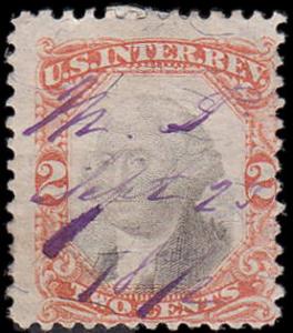 Scott R135 Revenue 2 Cent Used