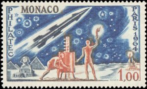 Monaco #580, Complete Set, 1964, Stamp Show, Space, Never Hinged