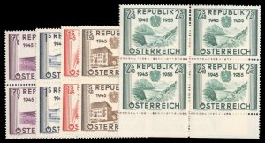 Austria #599-603 Cat$197.40, 1955 10th Anniversary of Liberation, complete se...