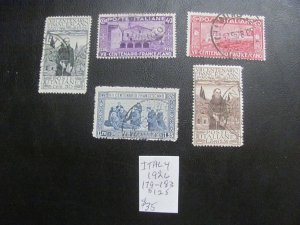 ITALY 1926 USED  SC 179-183 SET VF $125 (152)