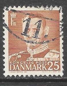 Denmark 308: 15o Frederik IX, used, F-VF