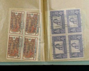 US Stamp Collection Blocks Used 40 Blocks (166 Stamps) in Vintage Block File