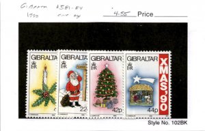 Gibraltar, Postage Stamp, #581-584 Mint NH, 1990 Christmas