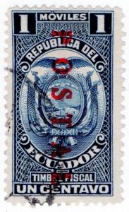 (I.B) Ecuador Revenue : Duty Stamp 1c (postal overprint)