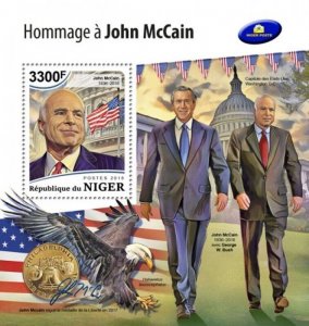 Niger - 2018 Senator John McCain - Stamp Souvenir Sheet - NIG18505b