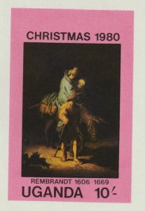 UGANDA 1980 CHRISTMAS UNISSUED ESSAY sheet from FORMAT INTERNATIONAL