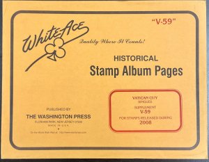 White Ace Historical Stamp Pages Vatican City Singles Supplement V-59 2008 NEW