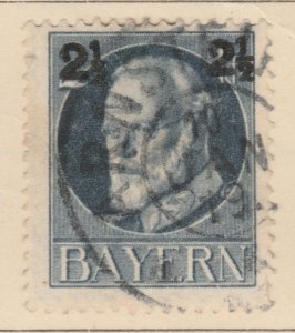 BAVARIA 1916 Surch 2 1/2pf on 2pf King Ludwig III Used Stamp A29P8F31500-