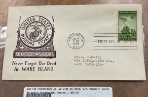 929 FDC  Unlisted Sadworth Cachet  WWII Iwo Jima  July 11,1945