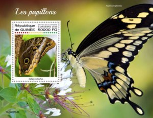 Guinea Butterflies Stamps 2020 MNH Forest Giant Owl Swallowtail Butterfly 1v S/S 