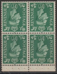 Great Britain Scott# 282c 1951 KGVI VF MNH Booklet Pane Inv Wmk