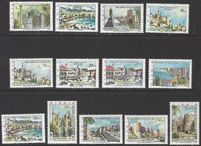 Northern Cyprus #10-22 MNH Set of 13 cv $16.70